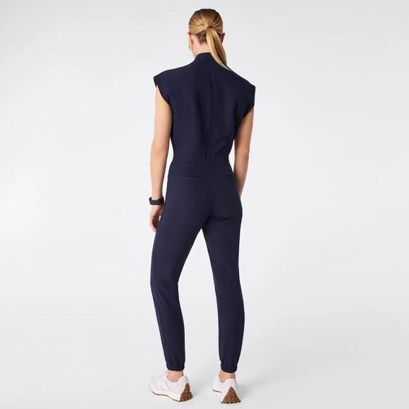 Figs Rafaela Cargo Jumpsuit Navy Sz Large EUC Nurse First Responder Uniform EUC - Picture 2 of 16